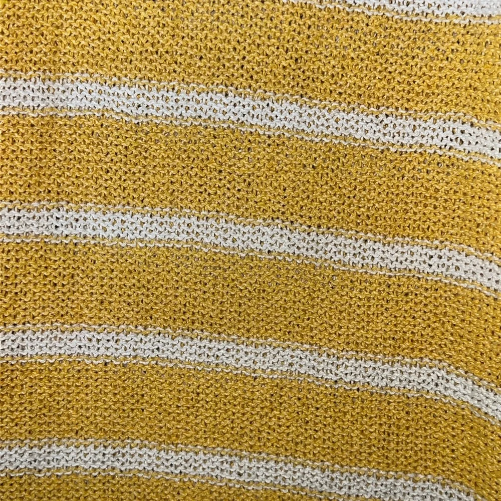 Zara | Knit Pant High Waisted Flare Leg Yellow Striped Elastic Waistband Small - Picture 3 of 12